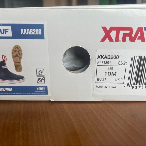 XTRATUF Kids Navy and Red Rain Boots - Picture 2 of 4